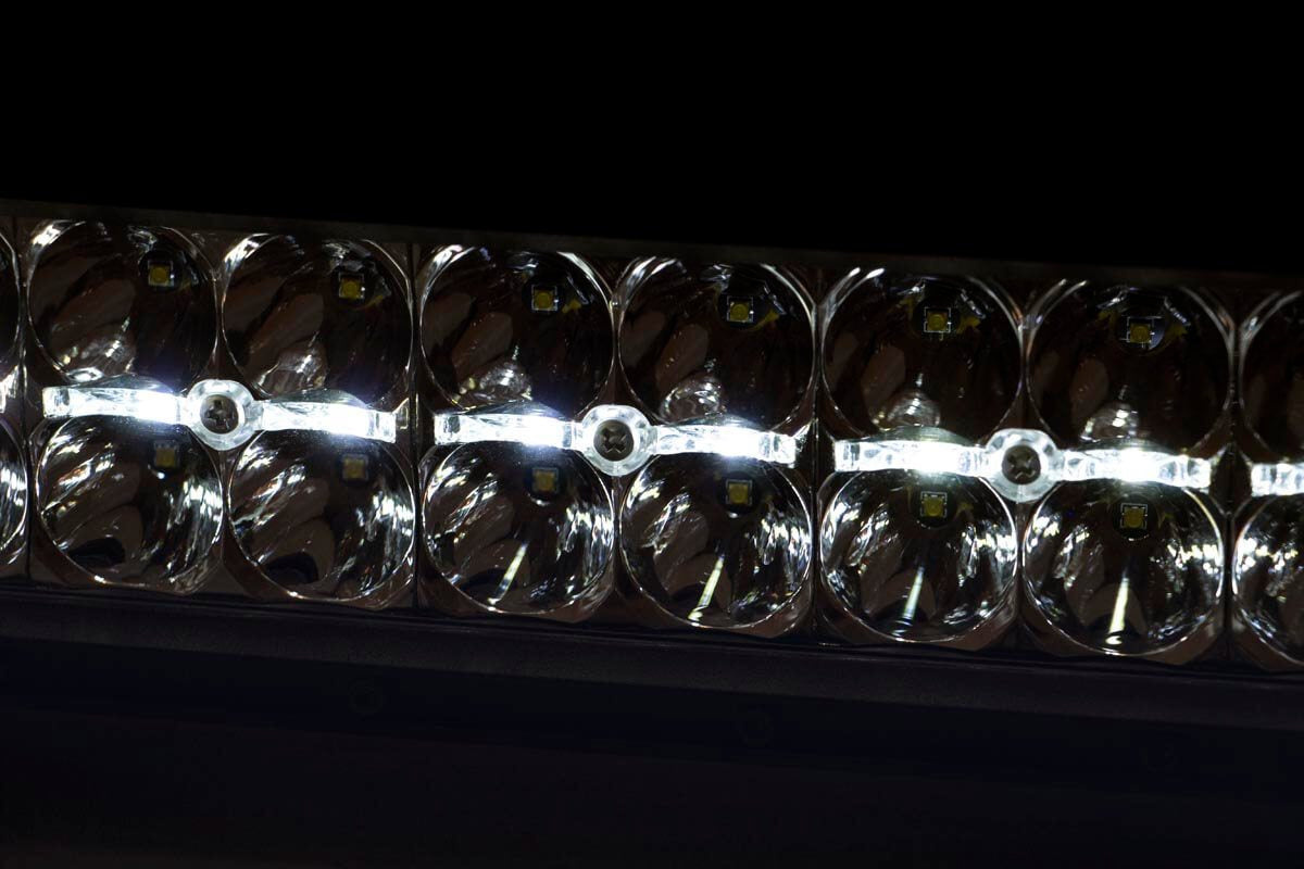 ROUGH COUNTRY 30-INCH CURVED CREE LED LIGHT BAR - (DUAL ROW | CHROME SERIES W/ COOL WHITE DRL)