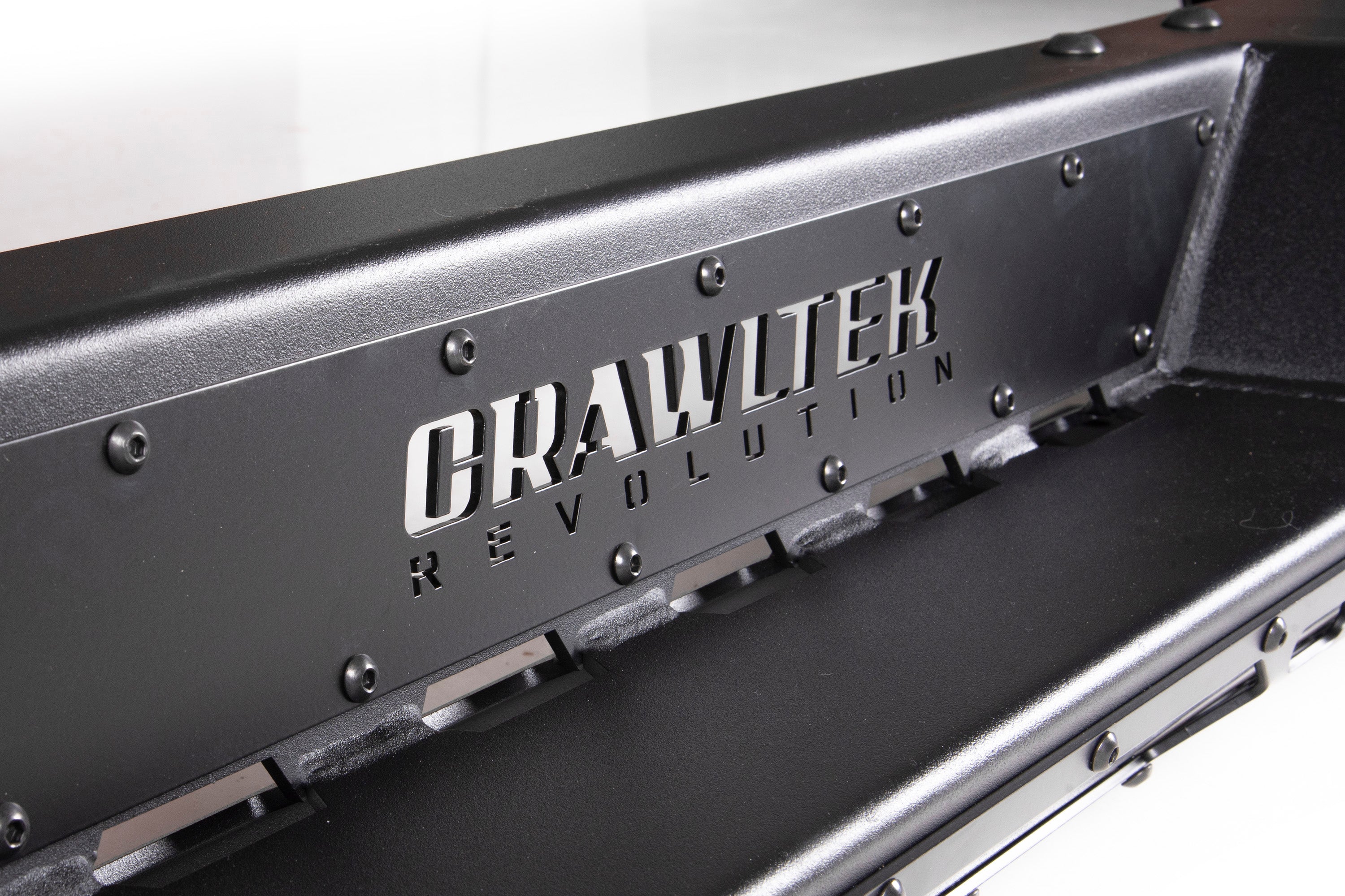 Blaze rear bumper for Ford Bronco 2021-2025 featuring a durable design and Crawltek Revolution branding.