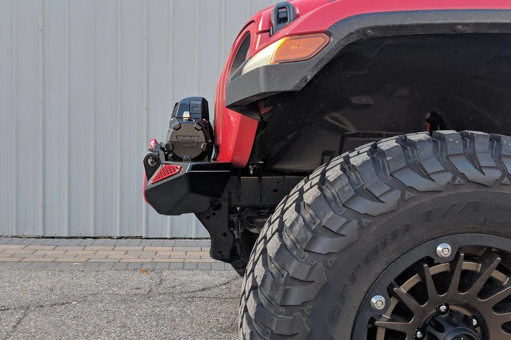Blaze Front Bumper for Jeep Wrangler JL and Gladiator JT showcasing rugged design and durable construction.