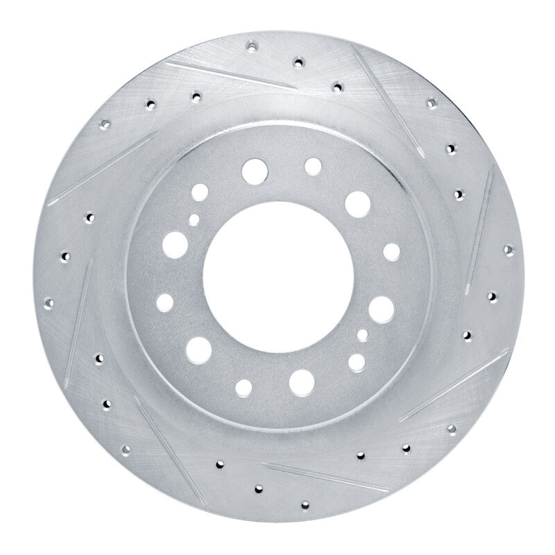R1 2022-2025 Lexus GX550 Rear Right Drilled & Slotted Silver Brake Rotor
