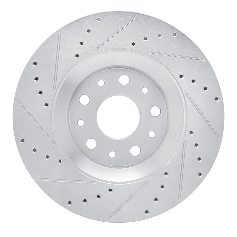 R1 18-25 Jeep Gladiator Front Right Drilled & Slotted Silver Brake Rotor