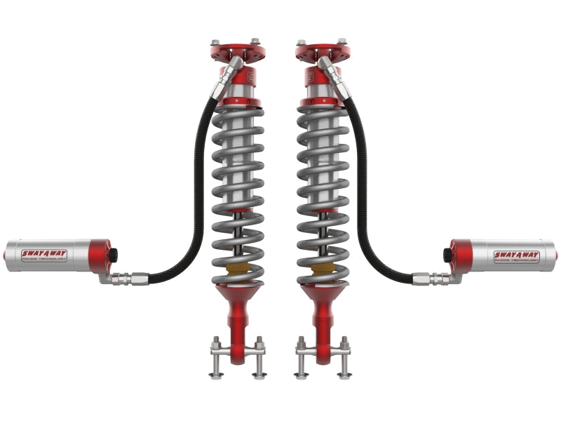 afe Sway-A-Way coilovers for Ford Bronco 2021-2024, featuring adjustable shocks and durable construction for enhanced off-road performance.