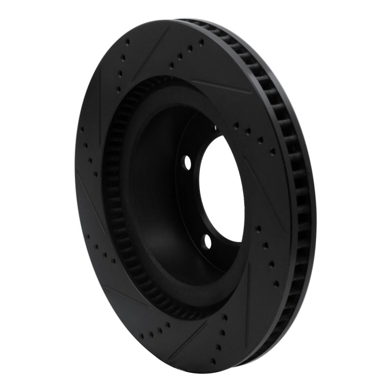 R1 07-22 Lexus LX570 Front Right Drilled & Slotted Black Brake Rotor