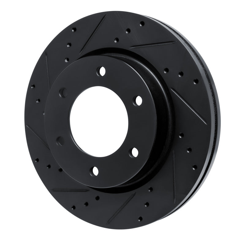 R1 19-25 Ford BRONCO Front Left Drilled & Slotted Black Brake Rotor