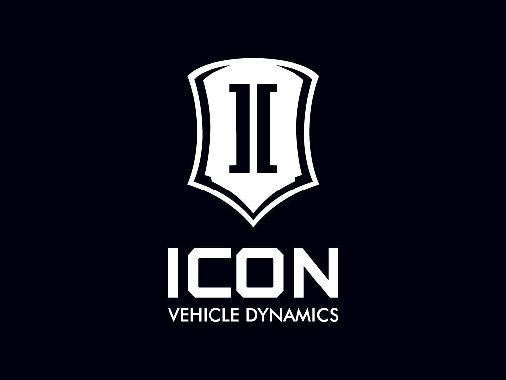 ICON Vehicle Dynamics Stacked Logo Sticker, White, 6” Tall