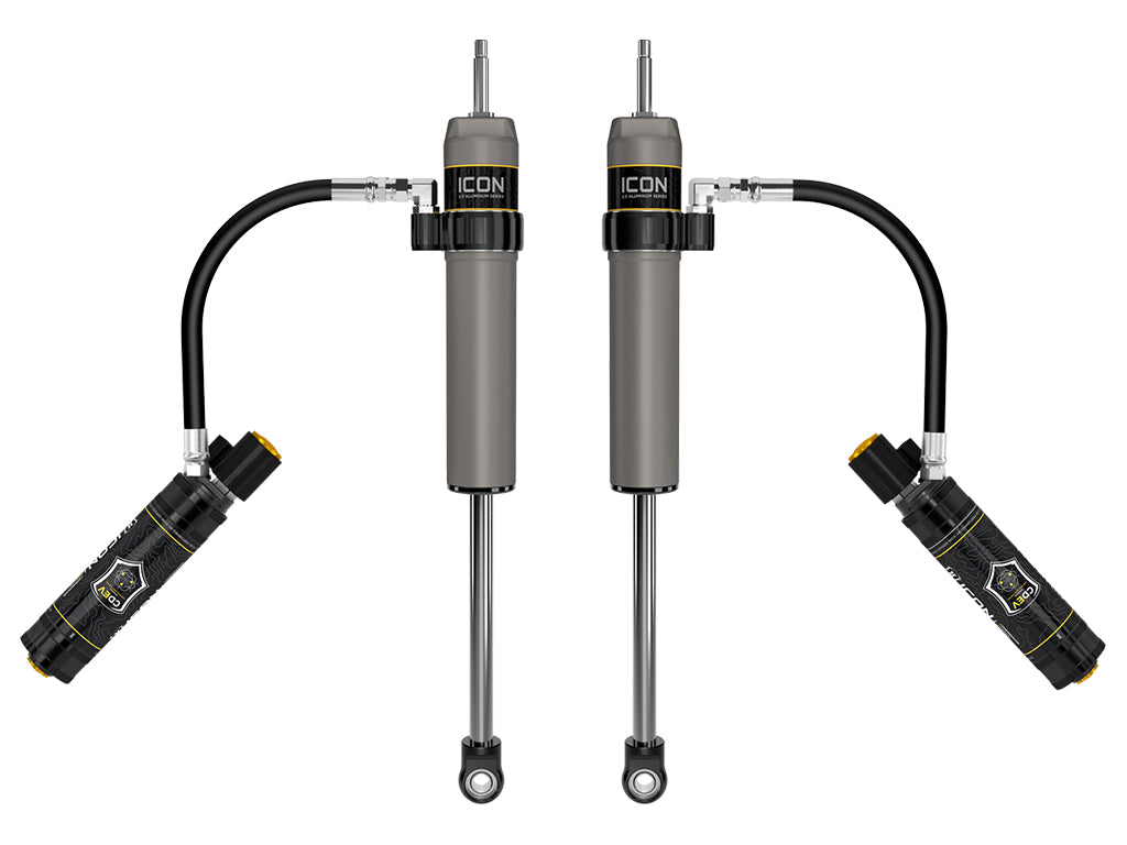 ICON 2023-2025 Ford F-250/F-350 Super Duty 4WD, 4.5” Lift, Front, V.S. 2.5 Aluminum Series Shocks, Remote Reservoir w/ CDEV, Pair