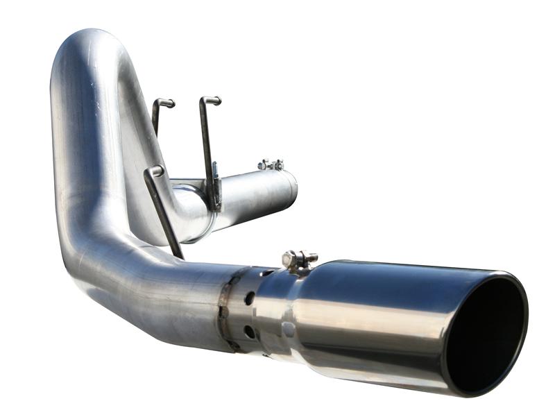 aFe LARGE BORE HD 5in 409-SS DPF-Back Exhaust w/Polished Tip 2017 Ford Diesel Trucks V8 6.7L (td)