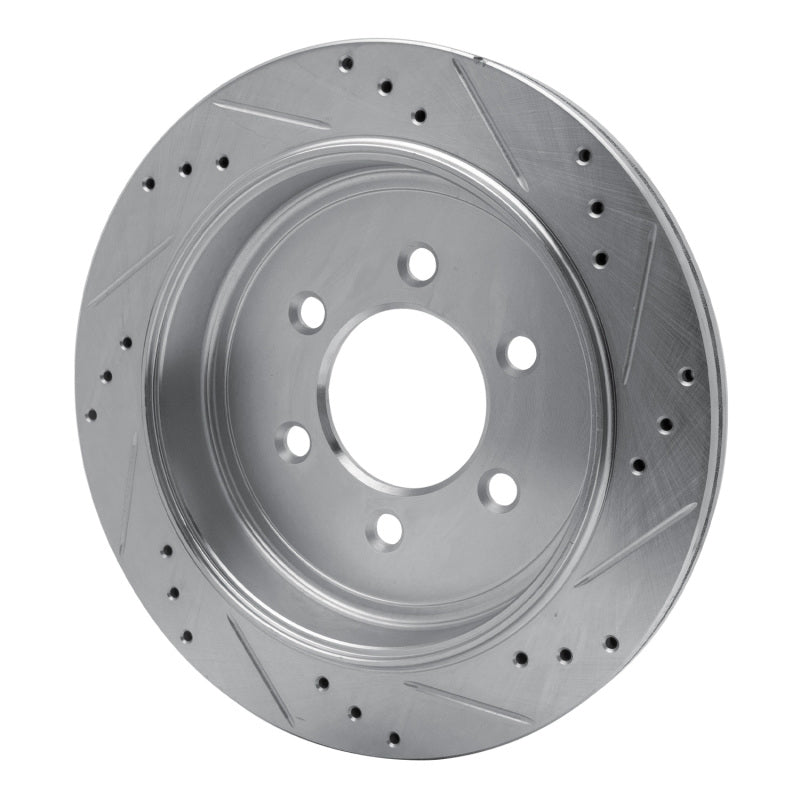 R1 07-17 Ford Expedition Rear Left Drilled & Slotted Silver Brake Rotor