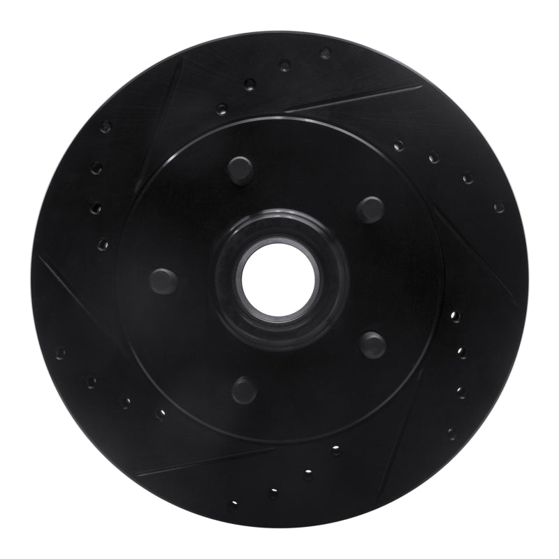 R1 1992-2002 Chevrolet C1500 Suburban Front Left Drilled & Slotted Black Brake Rotor