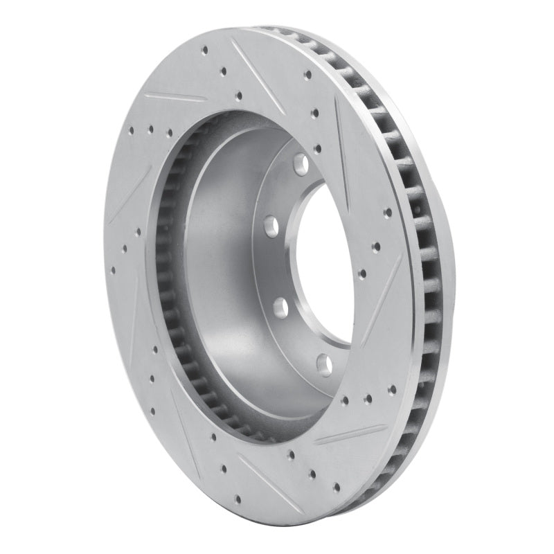 R1 03-08 Dodge Ram 2500 Front Left Drilled & Slotted Silver Brake Rotor