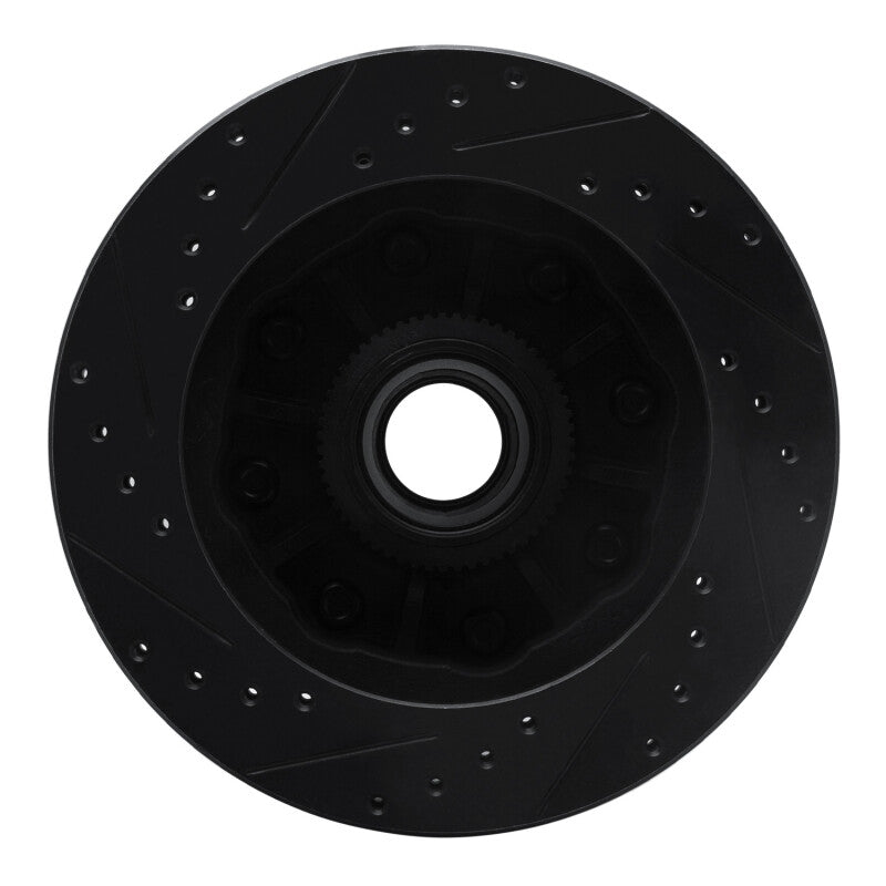 R1 92-02 Chevrolet C2500 Front Right Drilled & Slotted Black Brake Rotor