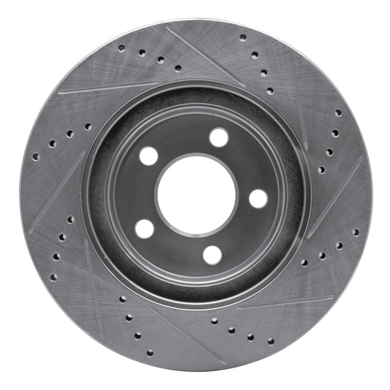 R1 2001-2011 Ford Explorer Sport Front Left Drilled & Slotted Silver Brake Rotor