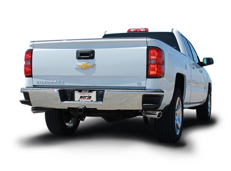 Borla 14 Silv/Sierra C/B Exhaust S-Type 1500 5.3L V8 AT/MT 2&4WD Ext Cab Split Side Exit