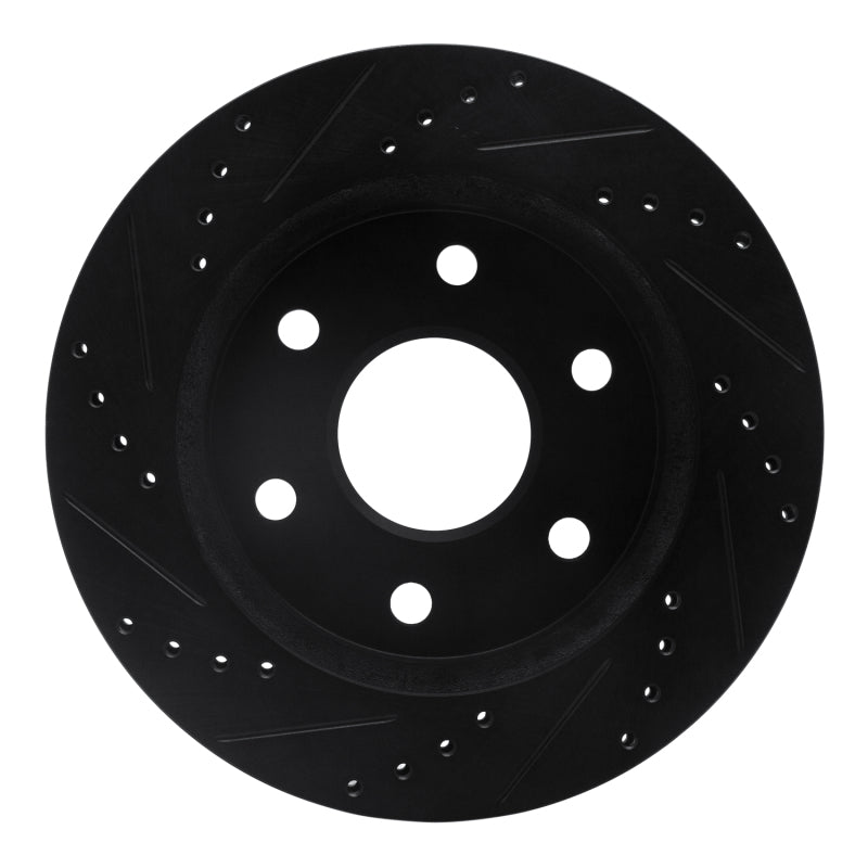 R1 99-08 Cadillac Escalade ESV Front Right Drilled & Slotted Black Brake Rotor
