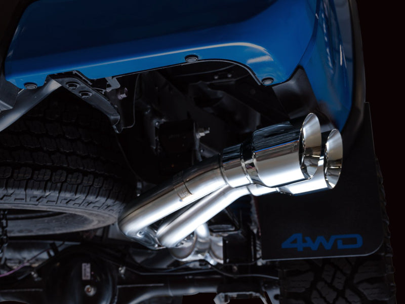 AWE Tuning 16-22 Toyota Tacoma 0FG Cat-Back Exhaust w/ BashGuard - Dual Chrome Silver Tips