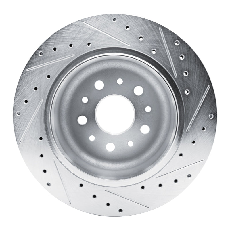 R1 20-25 Jeep Wrangler Rear Left Drilled & Slotted Silver Brake Rotor