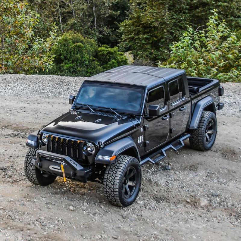 Westin 18-19 Jeep Wrangler JL WJ2 Stubby Front Bumper - Textured Black