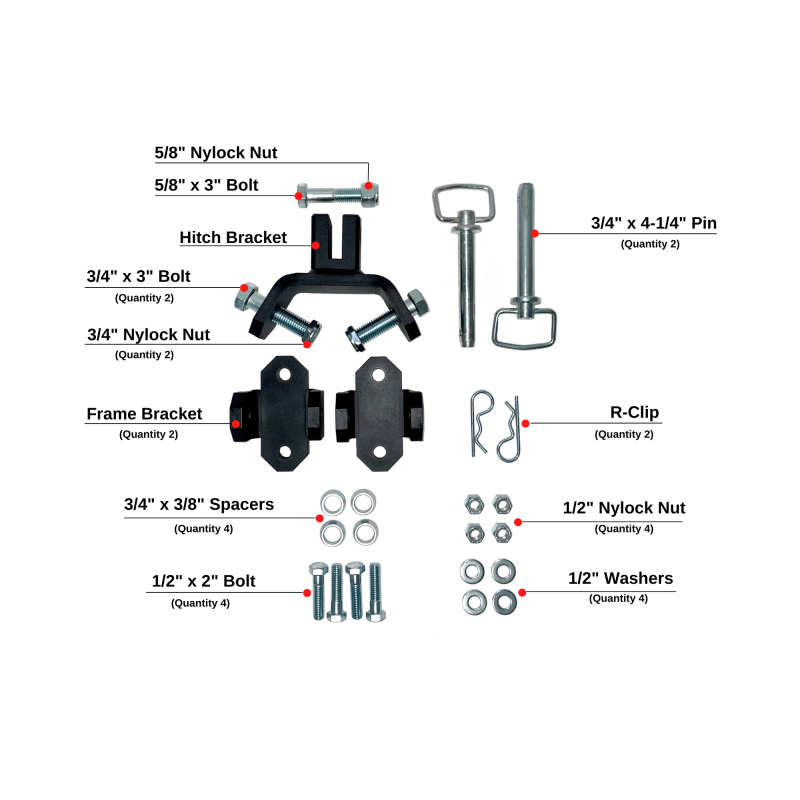 BulletProof Hitches Frame-Mounted Hardware Kit Model FRAMEHARDWARE