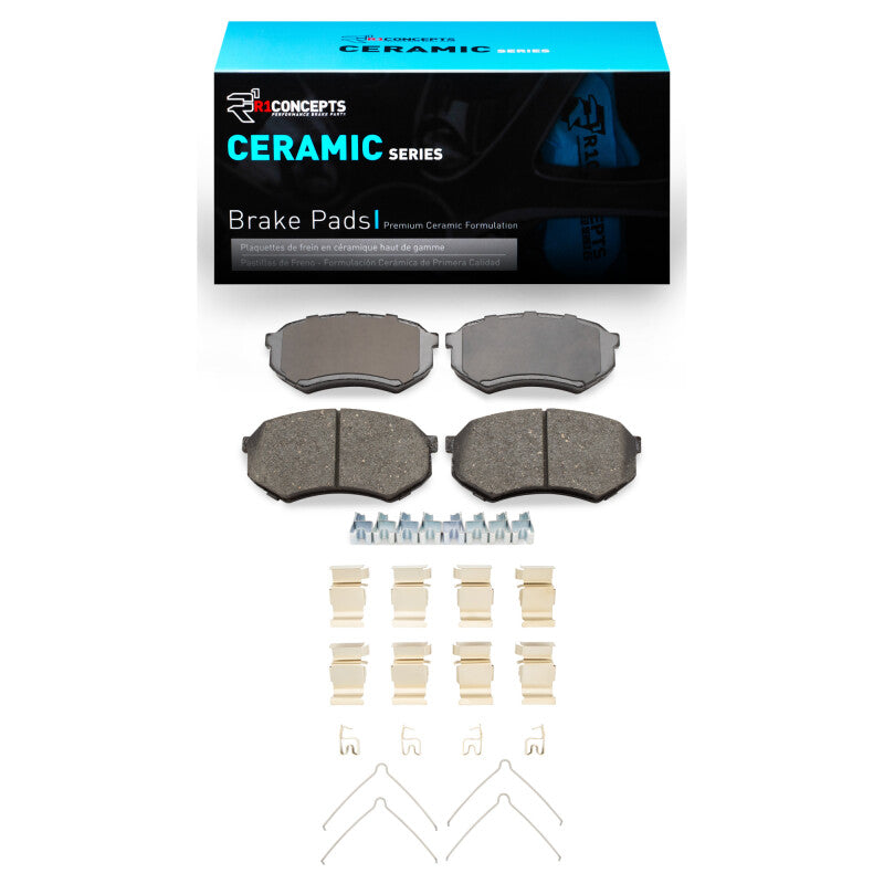 R1 89-04 Mitsubishi Fuso FE Front Ceramic Brake Pads & Hardware Kit