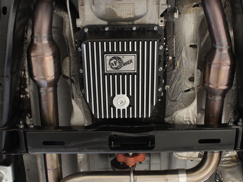 aFe POWER Transmission Pan for Ford Trucks 80-92 AOD, featuring a sleek design and durable construction for enhanced performance.