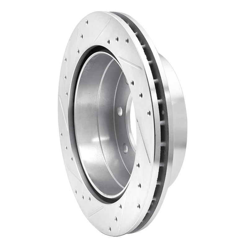 R1 03-05 Chevrolet Suburban 2500 Rear Right Drilled & Slotted Silver Brake Rotor