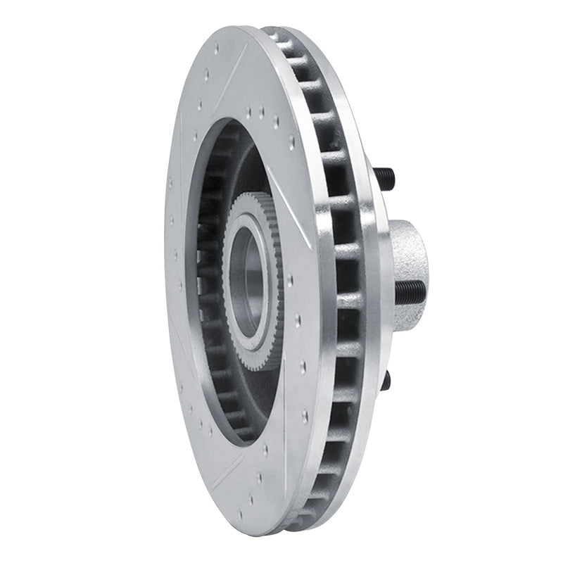 R1 1992-2002 Chevrolet Express 1500 Front Right Drilled & Slotted Silver Brake Rotor