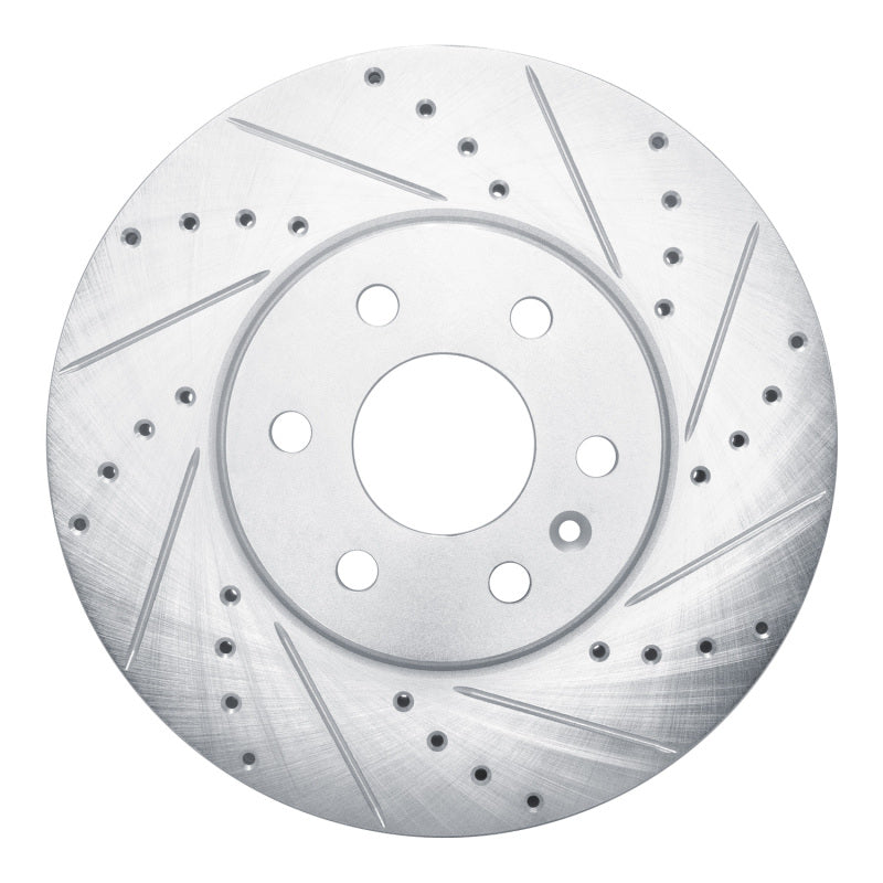 R1 21-22 Chevrolet Colorado Front Right Drilled & Slotted Silver Brake Rotor