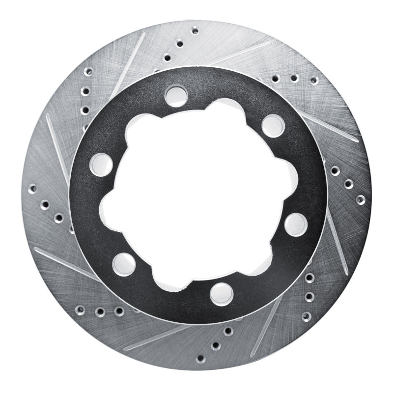 R1 06-25 American Coach Patriot Rear Left Drilled & Slotted Silver Brake Rotor
