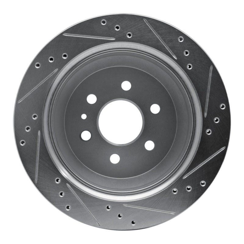 R1 15-20 Chevrolet Colorado Rear Left Drilled & Slotted Silver Brake Rotor