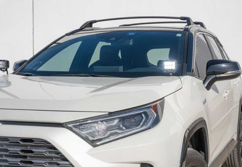 Cali Raised 2019+ Rav4 Ditch Mount Kit - 2 27W Side Projecting Led Pods/Toyota OEM SQ Style Ditch L
