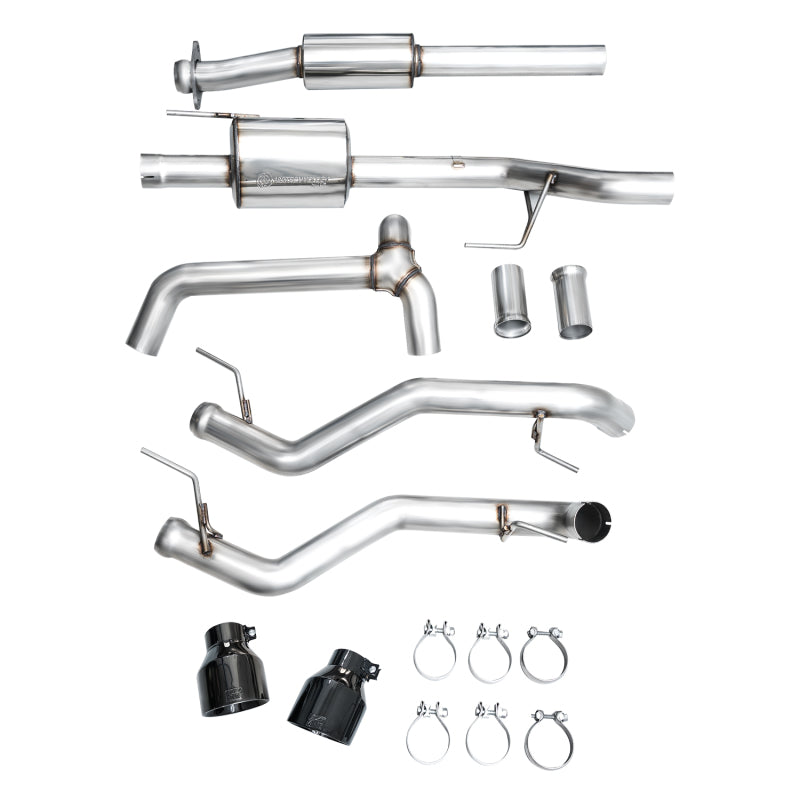 AWE Tuning 2021+ Ford F-150 Tremor (w/ Bumper Cutouts) 0FG Resonated Cat-Back - Diamond Black Tips
