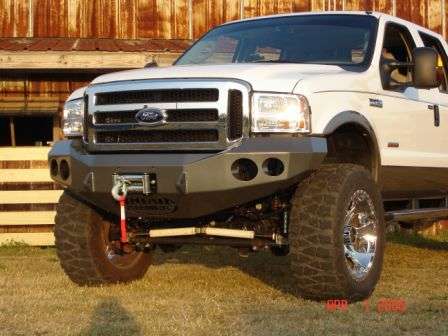 Stealth Front Winch Bumper | Round Holes - Texture Black 1999-2004 Ford F-250 F-350 F-450 Excursion