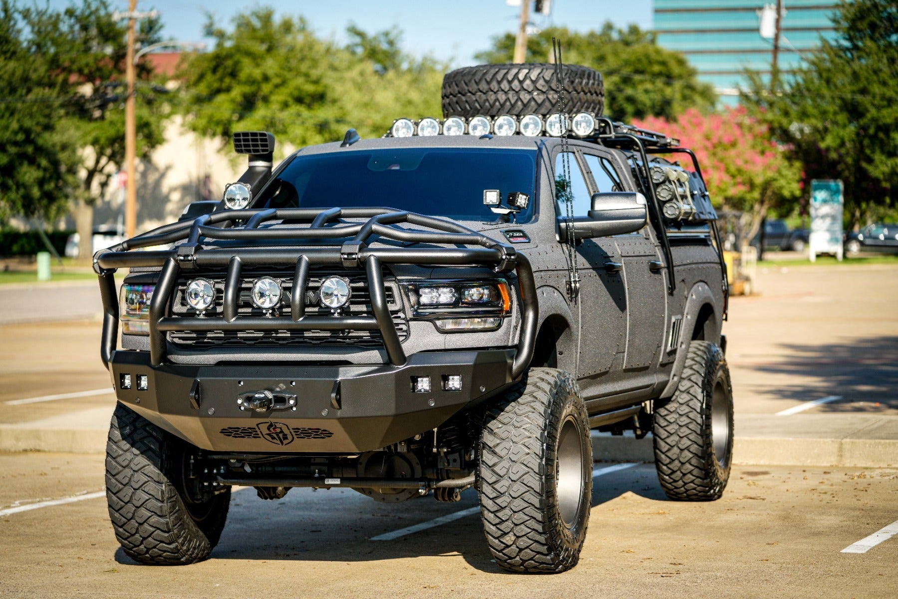 Stealth Front Winch Bumper Titan II Guard | Intimidator - Texture Black 2019-2026 RAM 2500 3500