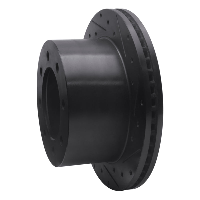 R1 01-10 Chevrolet Express 3500 Rear Right Drilled & Slotted Black Brake Rotor