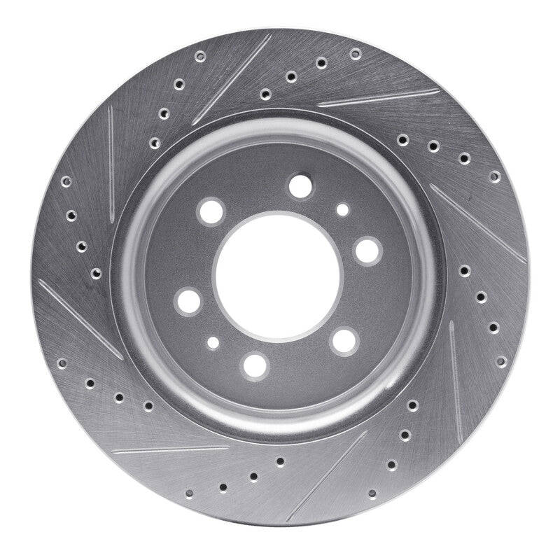 R1 07-21 Ford F-150 RWD Front Right Drilled & Slotted Silver Brake Rotor