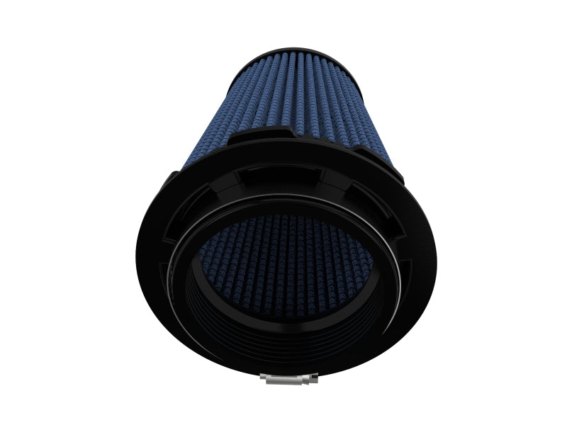 afe Takeda inverted air filter with blue pleated media, measuring 3.5 inches at the top and bottom, and 6 inches in height.
