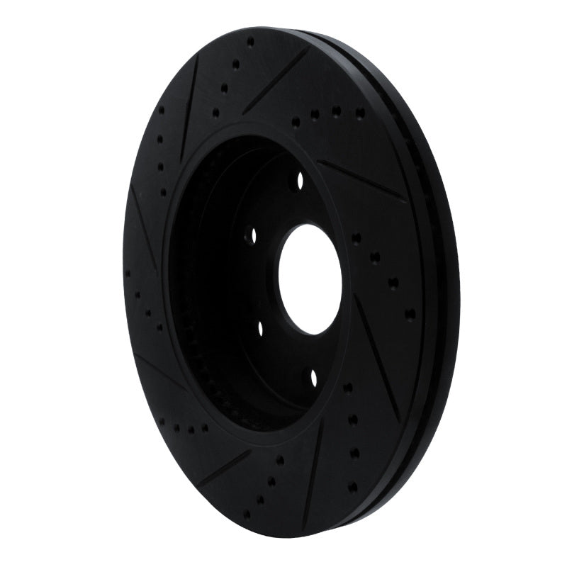 R1 2019-2026 Cadillac Escalade ESV Front Right Drilled & Slotted Black Brake Rotor
