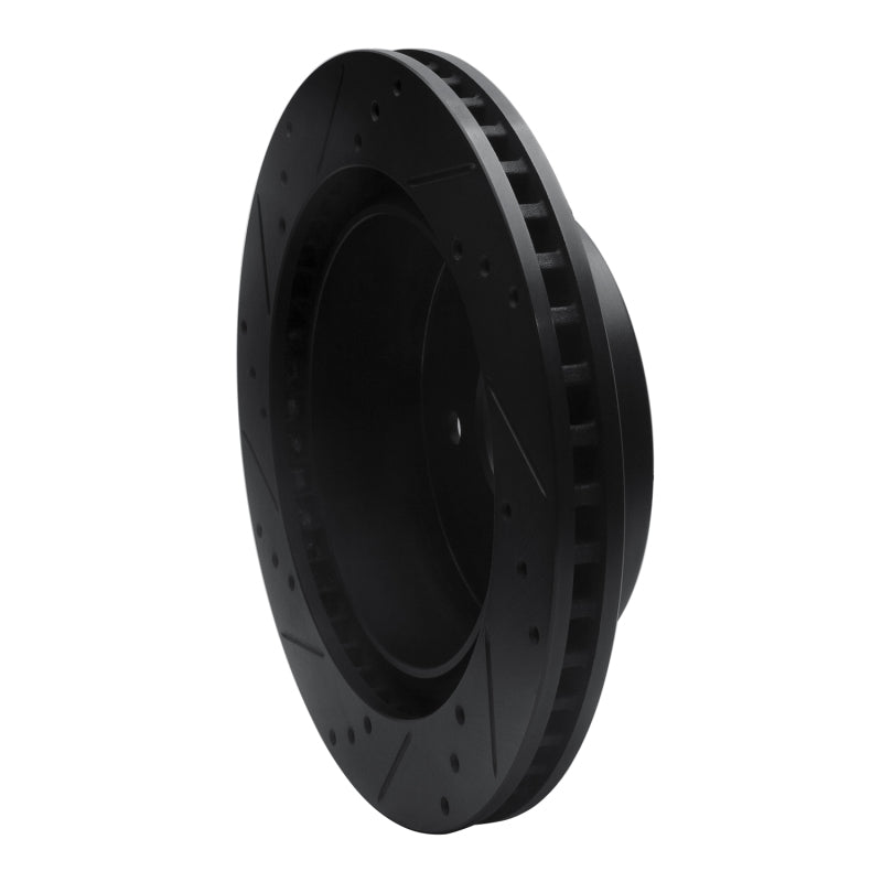 R1 04-06 Dodge Ram 1500 Pickup Rear Right Drilled & Slotted Black Brake Rotor