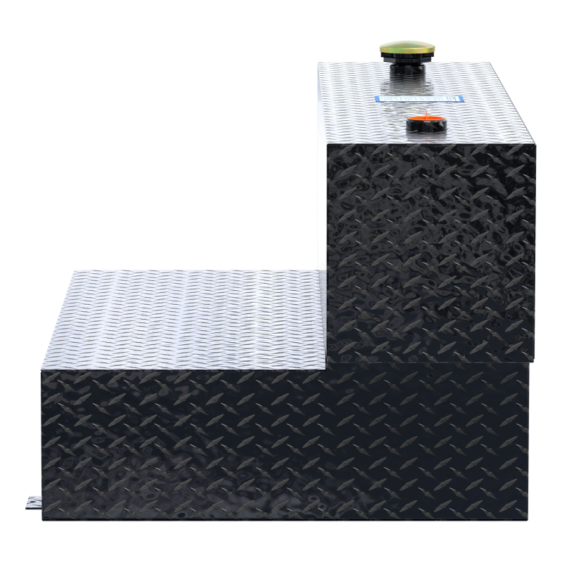 UWS Gloss Black Hammerhead-Style 100-Gallon Aluminum L-Shape Transfer Tank Model TT-100HH-B