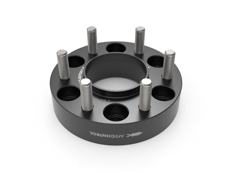 aFe CONTROL wheel spacers for Ford F-150, 21-25 model, 6x135mm bolt pattern, 87.1mm center bore, 1.5-inch thickness.