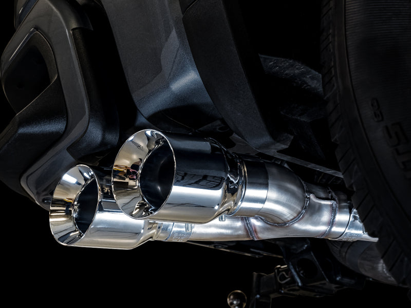 AWE Tuning 4th Gen GM 1500 5.3L 0FG Cat-Back Dual Side Exit (Flat Bumper) - Chrome Tips