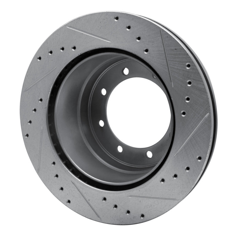 R1 05-12 Ford F-350 Super Duty 2WD Rear Left Drilled & Slotted Silver Brake Rotor