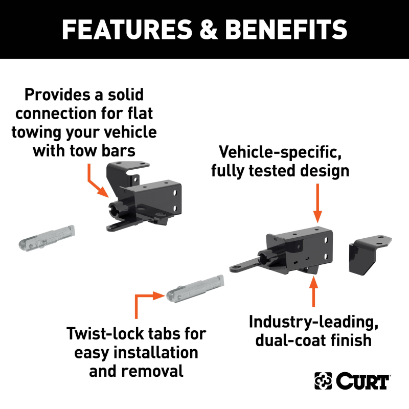 CURT Custom Tow Bar Base Plate, Select Ford Bronco with Standard Bumper Model 70147