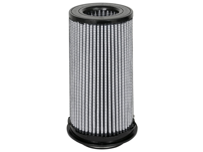 aFe Momentum replacement air filter with a cylindrical design, featuring a pleated filter media for enhanced airflow and filtration.