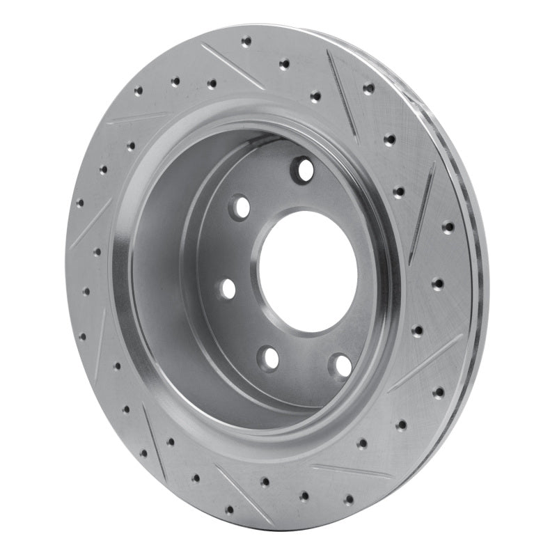 R1 12-14 Ford F-150 4WD Rear Left Drilled & Slotted Silver Brake Rotor