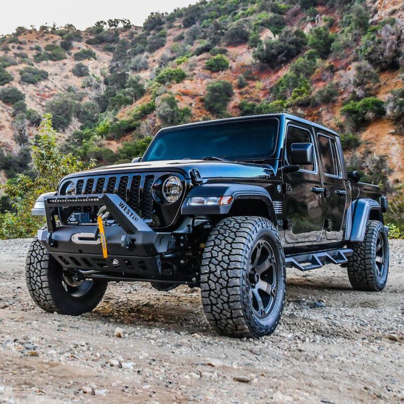 Westin 18-19 Jeep Wrangler JL WJ2 Stubby Front Bumper - Textured Black