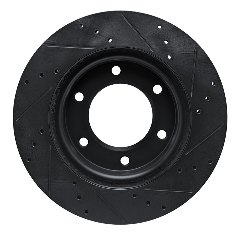 R1 19-25 Ford BRONCO Front Left Drilled & Slotted Black Brake Rotor