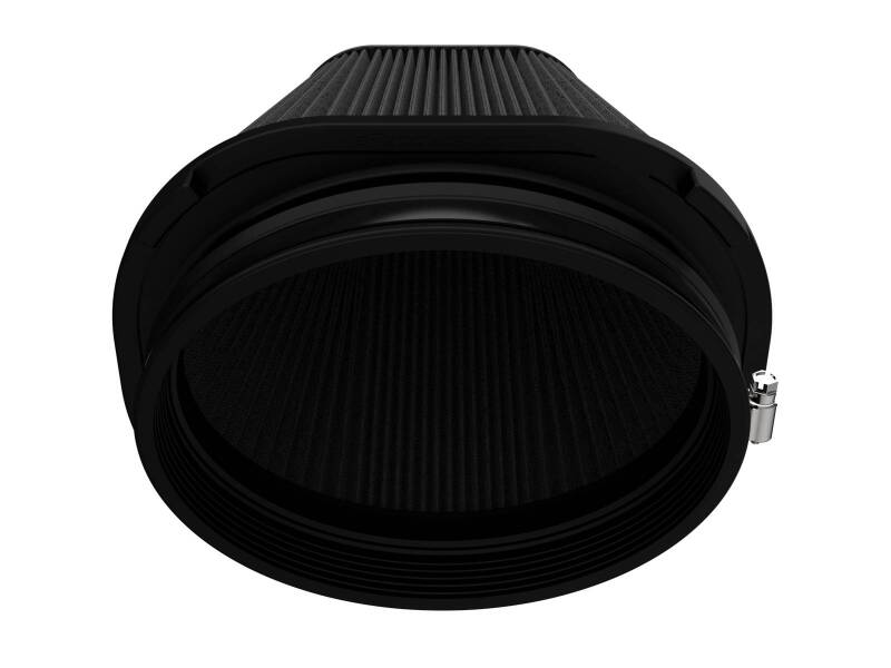 afe Track Series Intake Replacement Air Filter featuring a cylindrical design with a black finish, measuring 9 inches in height.