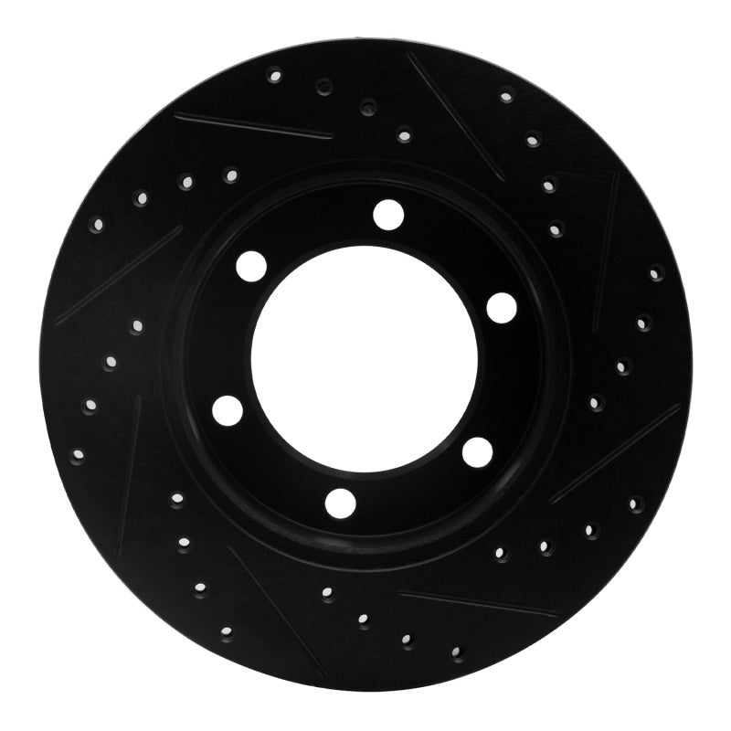 R1 95-04 Toyota Tacoma Front Left Drilled & Slotted Black Brake Rotor