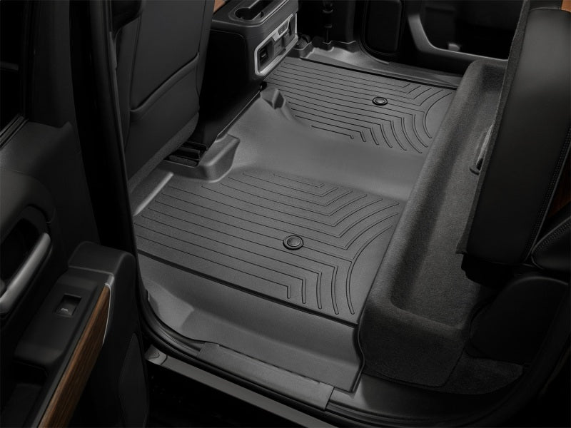 WeatherTech 19-23 Chevrolet Silverado 1500 Crew Cab (1st Row Bucket Seats) Rear FloorLiner - Black